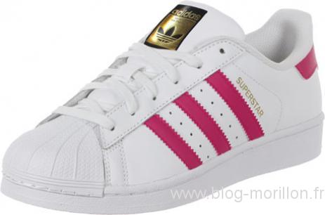 adidas superstar rose et blanche